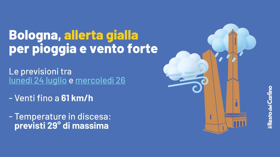 Pioggia e vento forte è allerta gialla a Bologna Le previsioni meteo