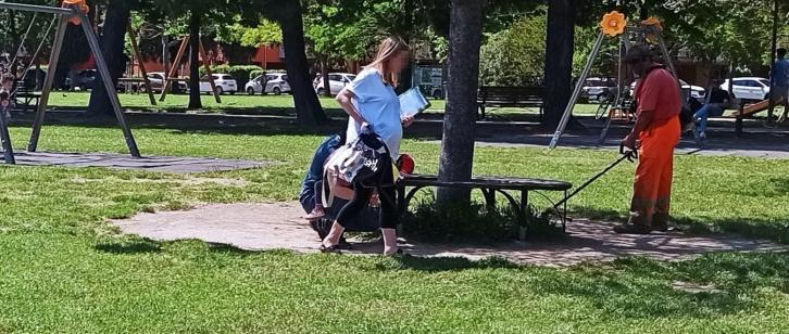 Erba alta la tagliano quando il parco è pieno