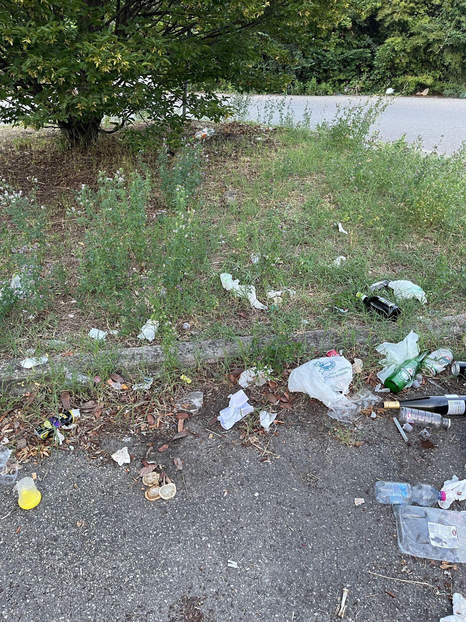 Movida Parcheggio Nel Degrado A Terra Cocci E Avanzi Di Cibo