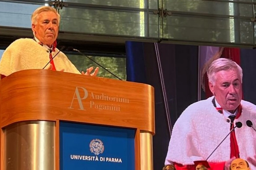 Carlo Ancelotti riceve la laurea honoris causa all'Università di Parma