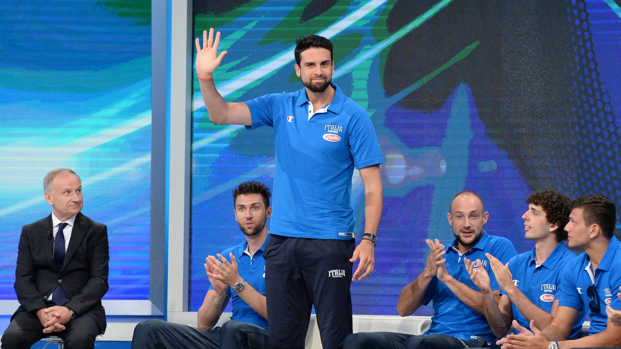 Riccardo Cervi, pivot reggiano di 24 anni, durante il Media Day della Nazionale di lunedì scorso 