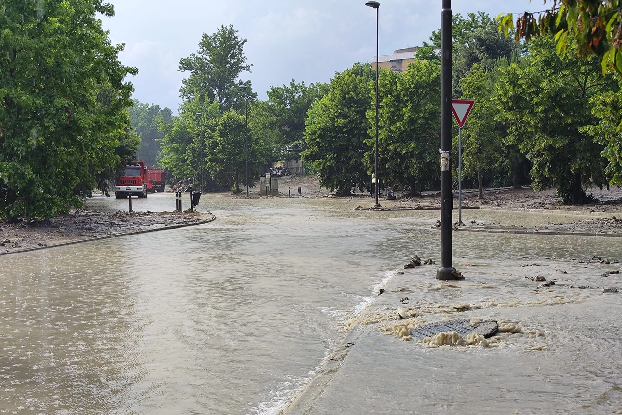 Parco Urbano a Forlì allagato (foto di Emilia Romagna Meteo)