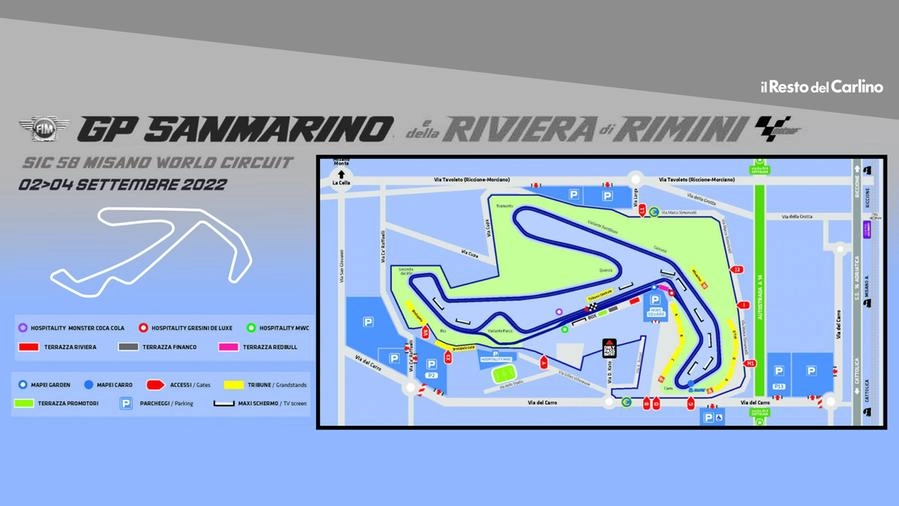 Gp a Misano: la mappa dei parcheggi