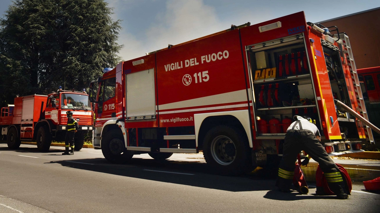 Vigili del fuoco in azione