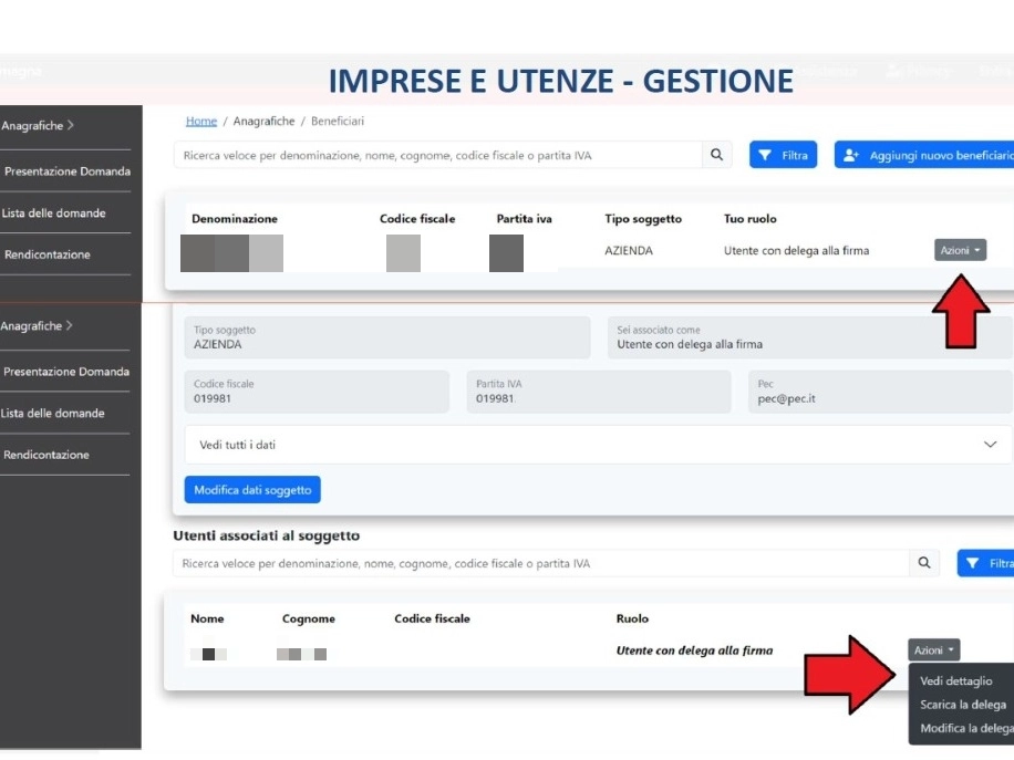 Utente associato all'azienda