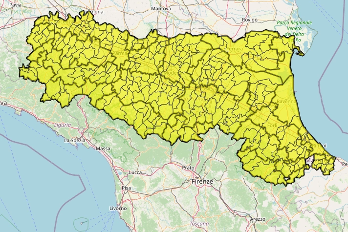 Allerta meteo gialla per temporali sabato 2 luglio in Emilia Romagna