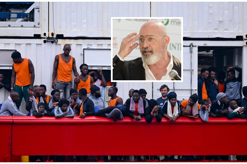 L'arrivo di migranti in Italia e Stefano Bonaccini, presidente dell'Emilia Romagna