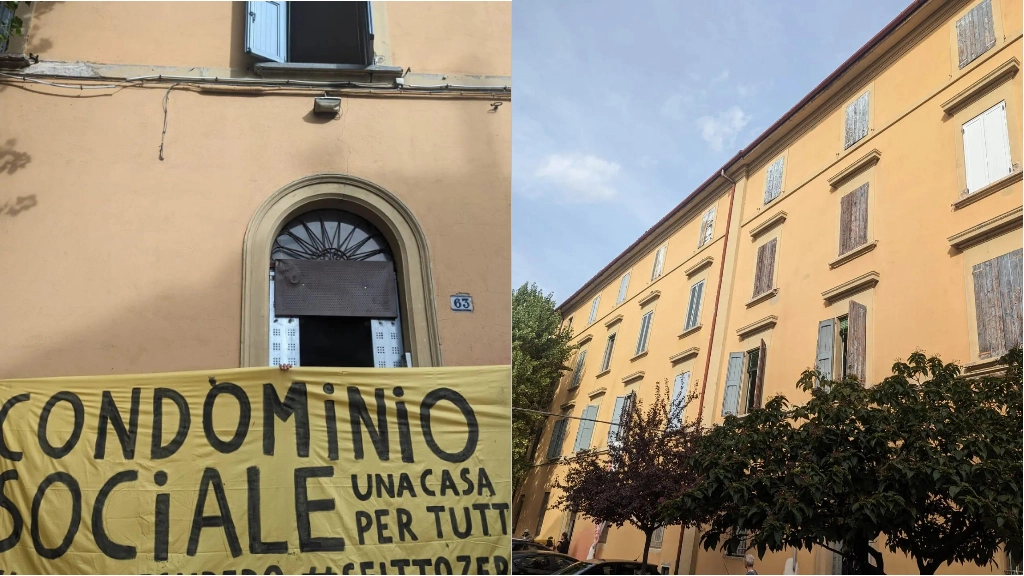 L'occupazione di Plat in via Carracci a Bologna (da Facebook)