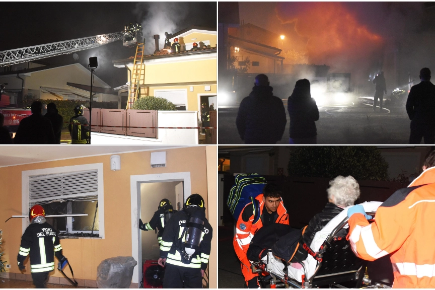 Incendio doloso in una casa a Rimini, donna intossicata (foto Migliorini)