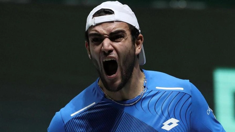 Esulta Matteo Berrettini, che potrebbe essere nella squadra di Davis a settembre