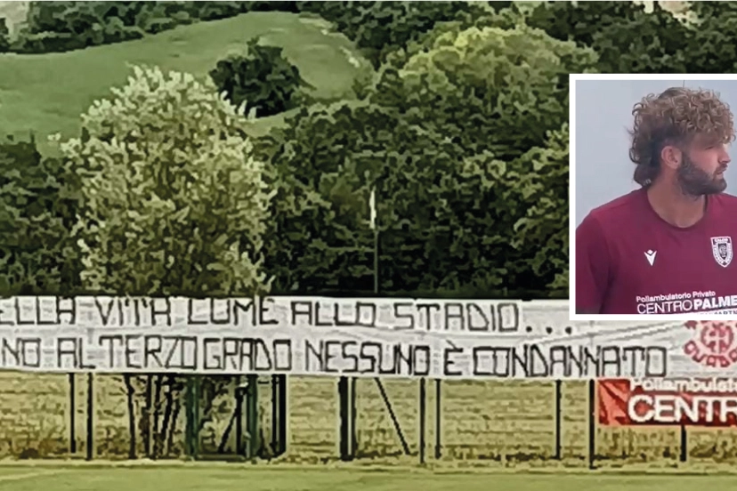 Lo striscione pro-Portanova apparso a Cavola