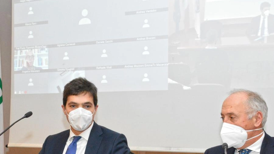 Il presidente Acquaroli e l’assessore Saltamartini