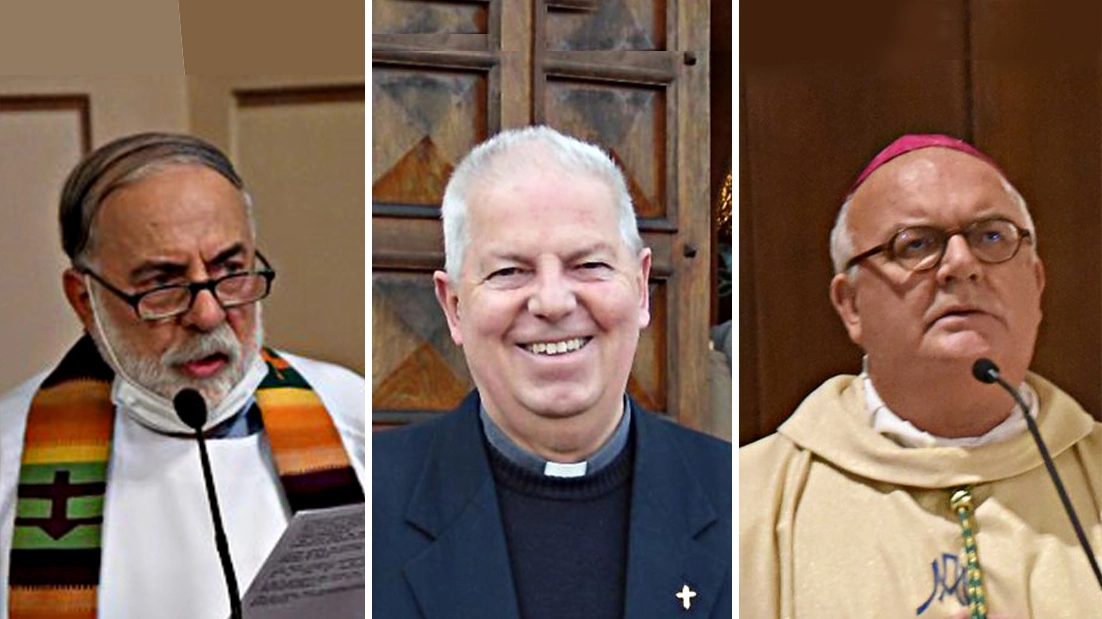 Da destra: l'arcivescovo Gian Carlo Perego, Don Lino Faggioli, Don Roberto Sibani