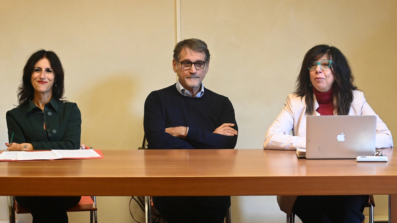 Conferenza stampa di presentazione dell'offerta formativa dell'Istituto storico Parri. Partecipano V.Merola, A.Portincasa e C.Brescianini