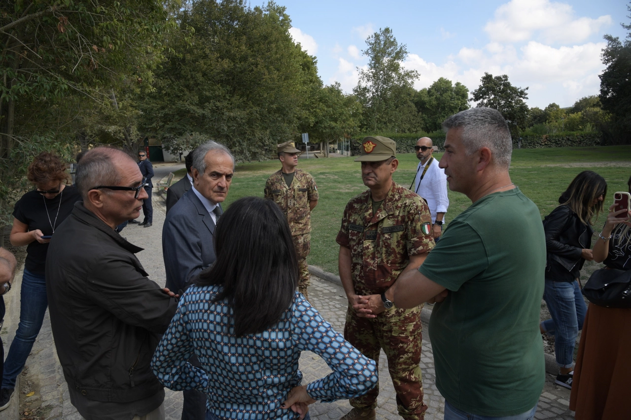 Il commissario Francesco Figliuolo al Parco Urbano di Forlì (Frasca)