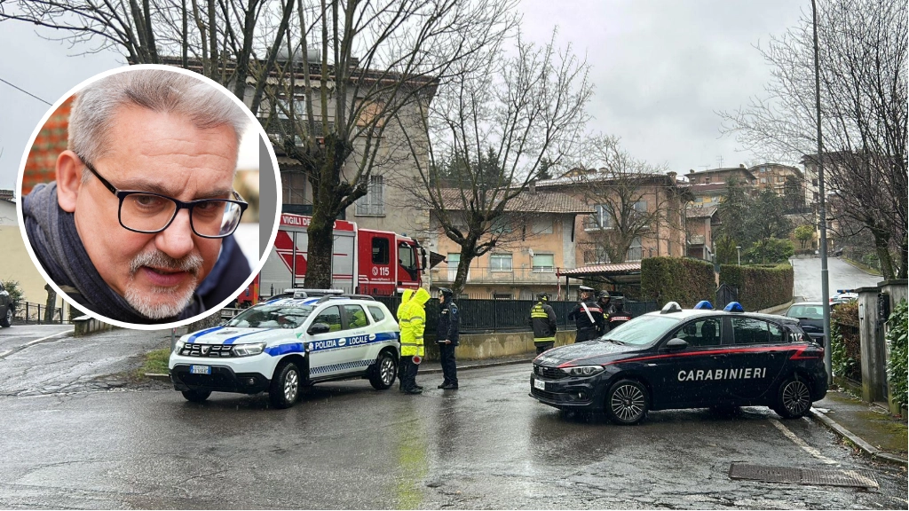 Carabinieri e Polizia locale ieri in via Umbria a Pavullo; nel tondo l'avvocato che ha mediato
