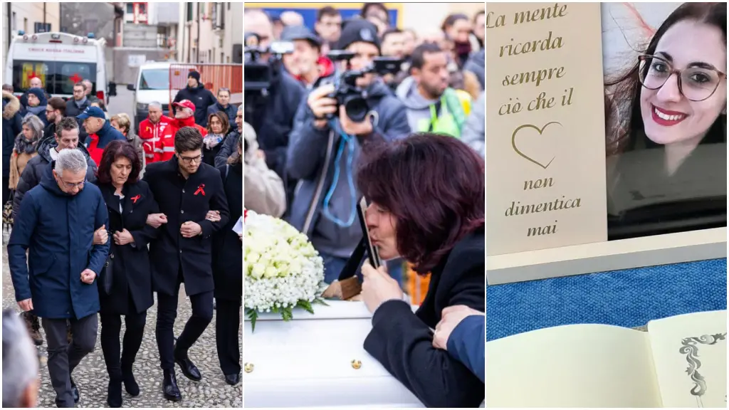 Funerali di Vanessa Ballan: fiocchi rossi, fiori bianchi e un lungo  applauso. La rabbia dell'amica: “Non deve più succedere”