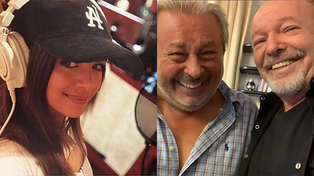 La foto postata da Vasco Rossi insieme a Denise Faro e Roberto Casini (foto da Facebook)