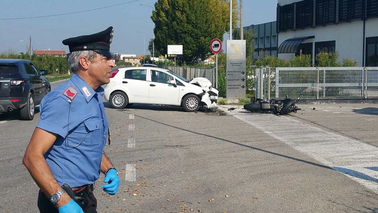 La scena dell’incidente (foto Antonio Veca)