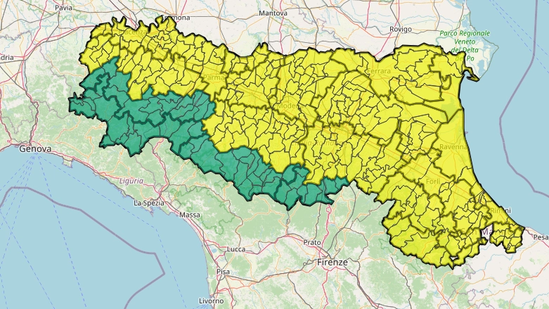 Allerta gialla in Emilia Romagna lunedì 3 luglio 2023