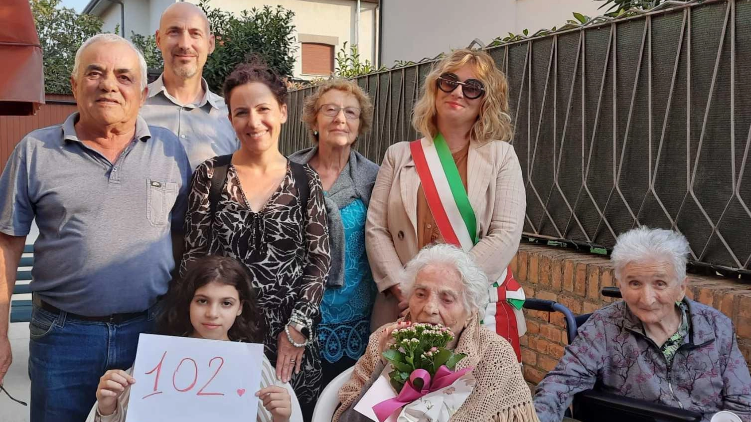 Il traguardo di Marta Brunelli. Ieri ha festeggiato i 102 anni