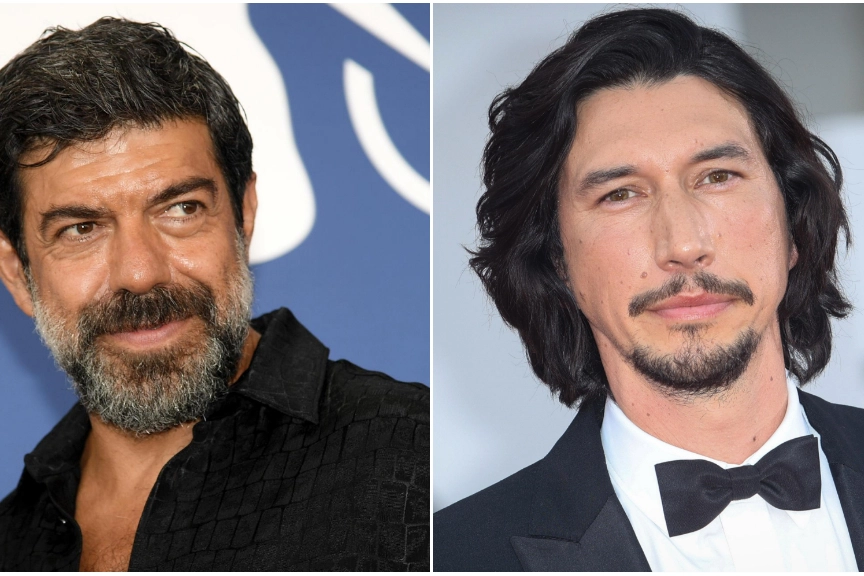 Da sinistra gli attori Pierfrancesco Favino e Adam Driver