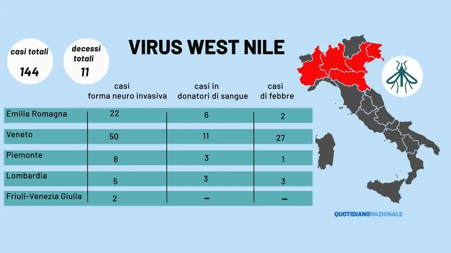 West Nile, Iss: salgono a 144 i casi in Italia e c'è una nuova vittima nel bresciano