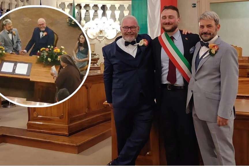 Marco Righi e Fabio Valentini si sono sposati, il discorso della cugina suora