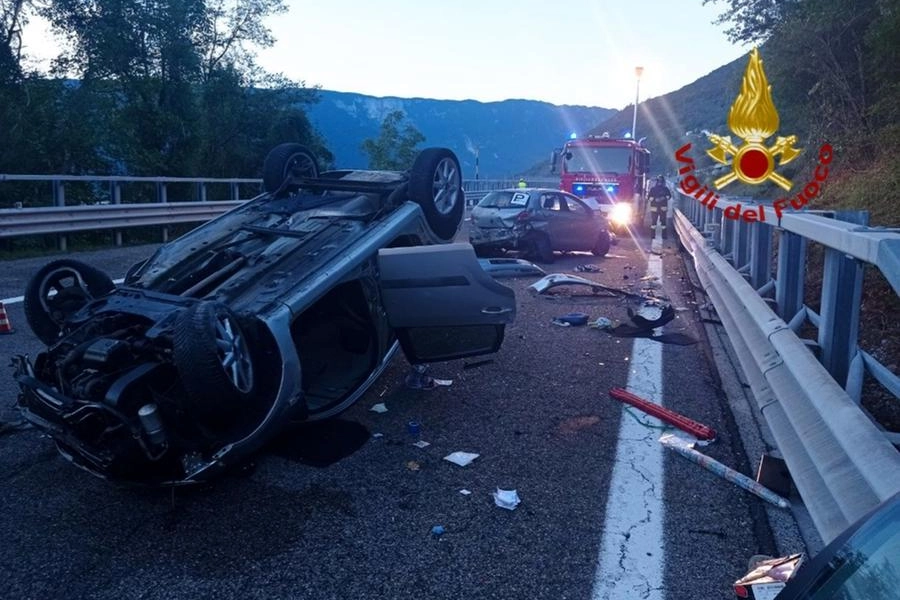 La scena dell'incidente sulla A27