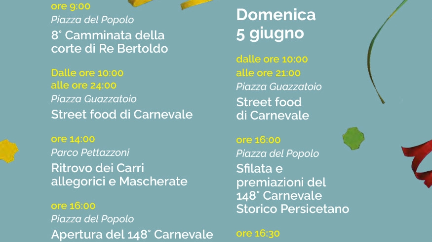 Carnevale di Persiceto, il programma