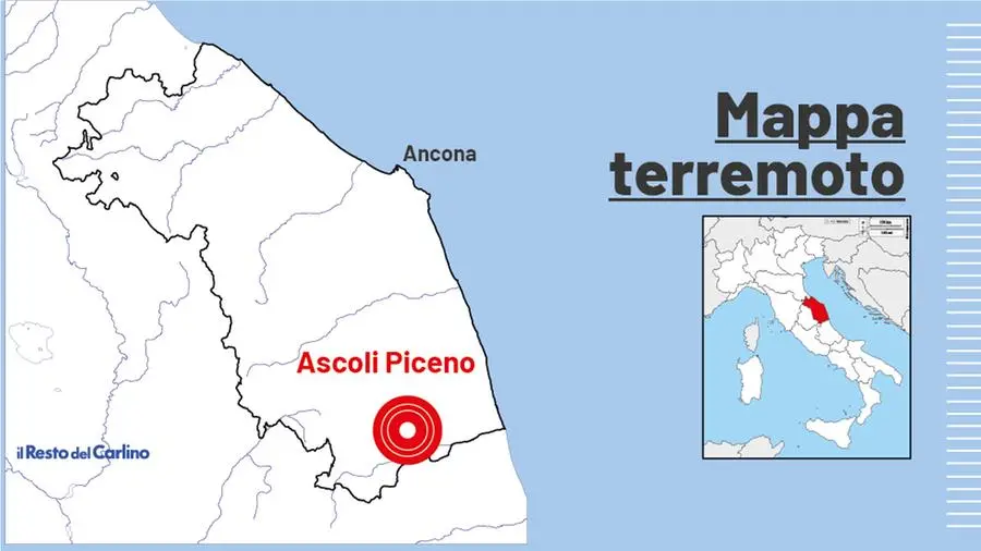 Terremoto oggi ad Ascoli Piceno: scossa di magnitudo 3.0