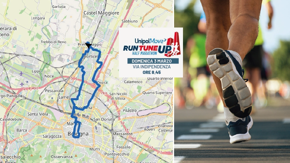 La mappa della mezza maratona a Bologna