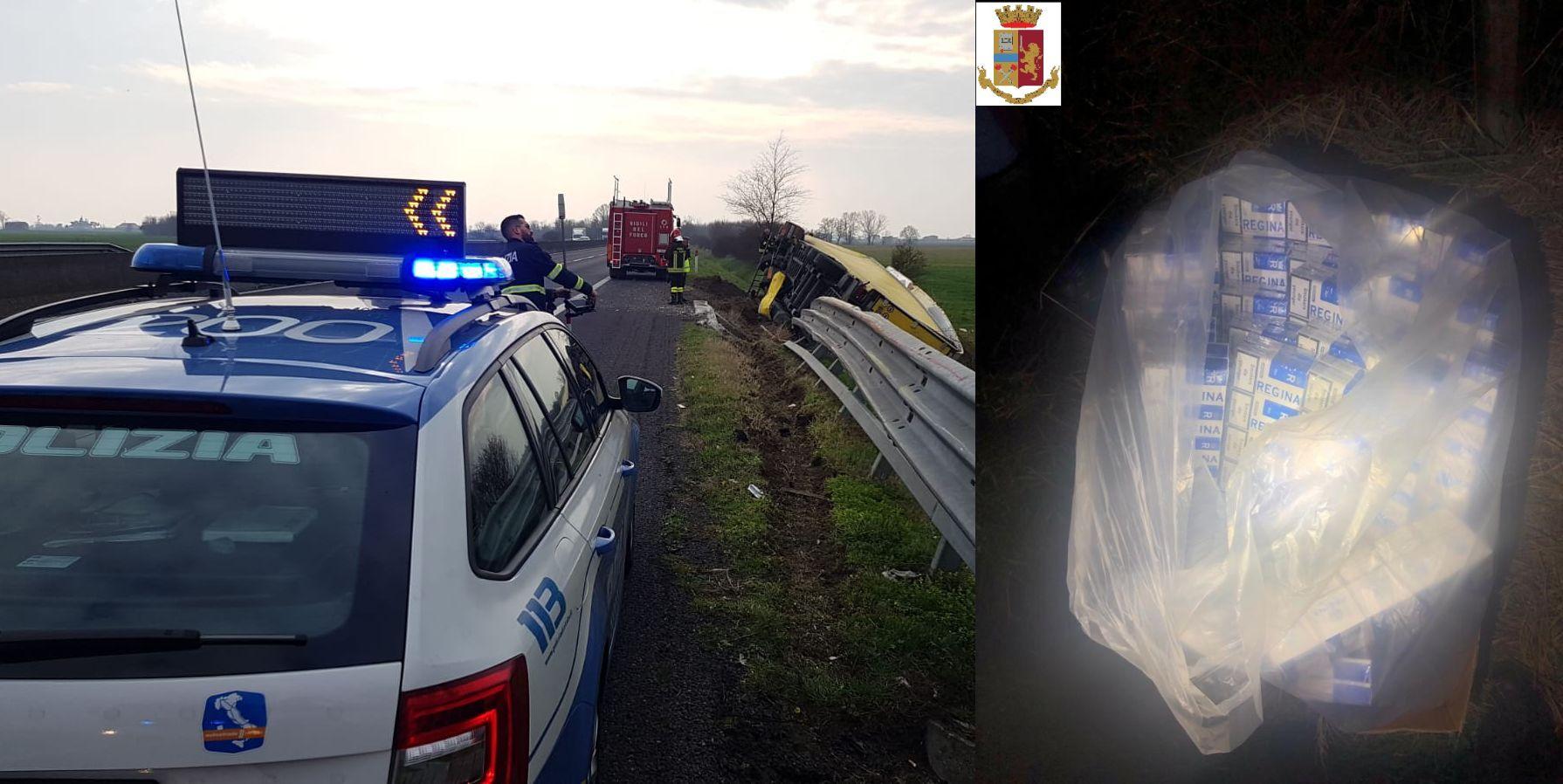 Incidente In A13 A Occhiobello, Nel Camion Sigarette Di Contrabbando