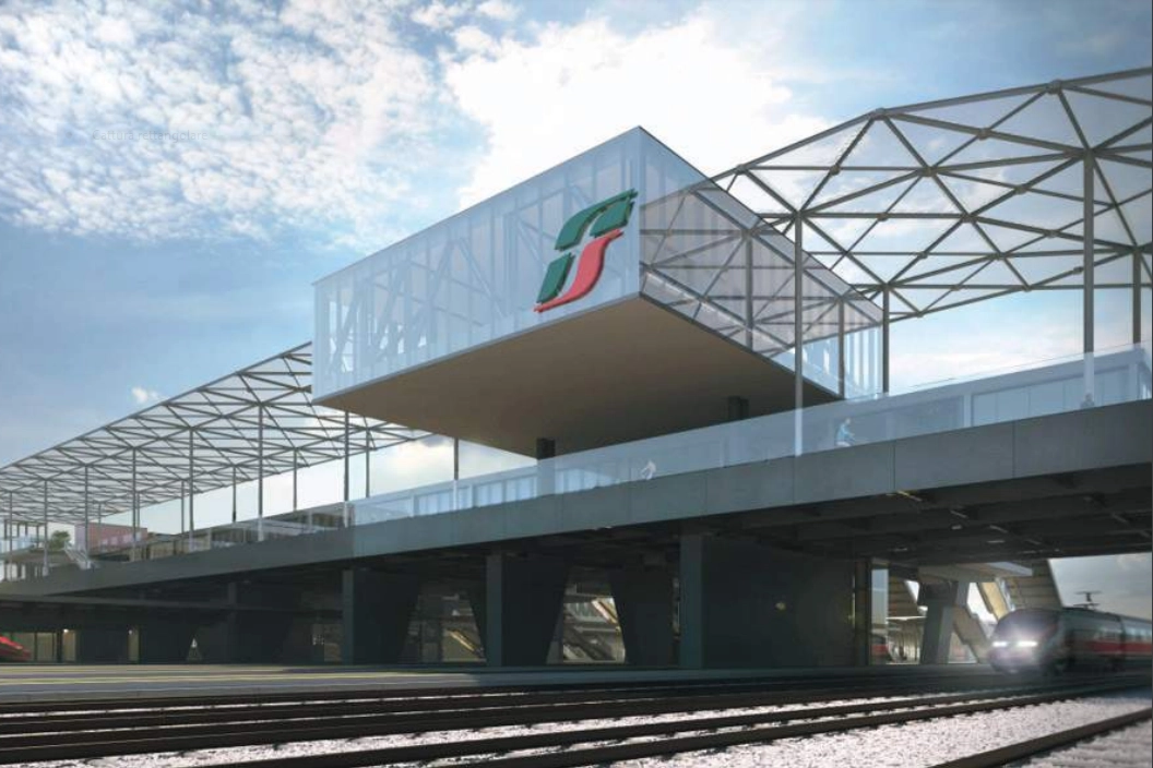 Un'immagine della nuova stazione-ponte di Mestre