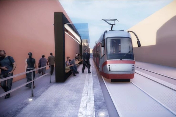 La linea rossa del tram percorrerà la tratta Borgo Panigale- Caab