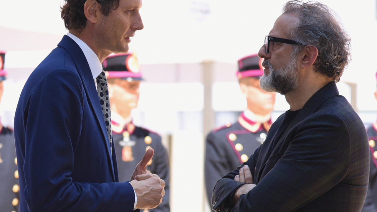 John Elkann e lo chef stellato Massimo Bottura