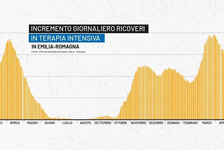 Covid, il grafico dei ricoveri in Emilia Romagna