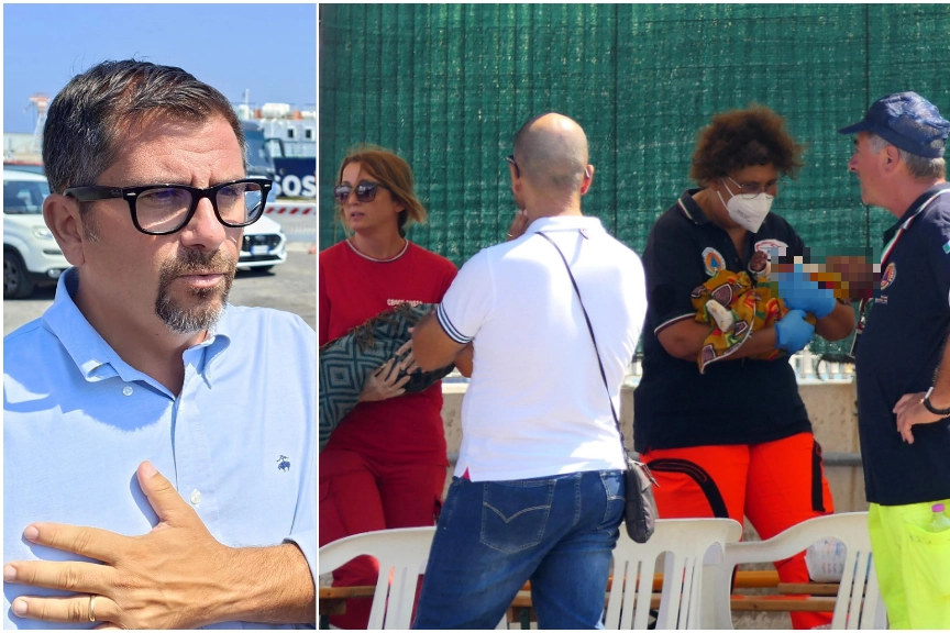 Il sindaco Daniele Silvietti e lo sbarco ad Ancona (foto Emma)