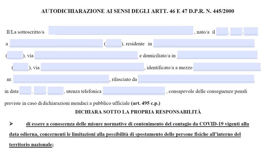 Marche in zona arancione: ai non vaccinati è richiesta autocertificazione per spostamenti