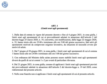 Decreto Covid maggio 2021 in Pdf: ecco il testo pubblicato in Gazzetta Ufficiale