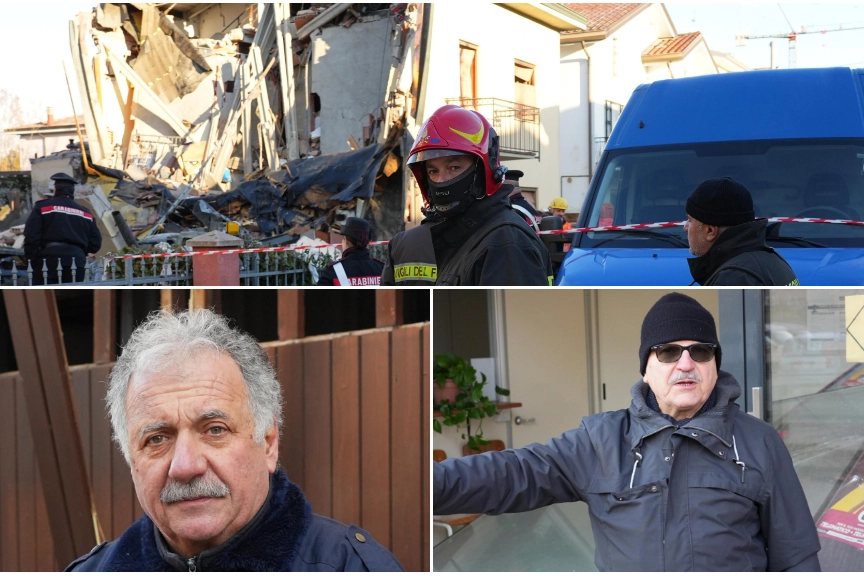 Esplosione a Rovereto sulla Secchia, a Modena. I residenti nel panico hanno pensato subito al terremoto: a sinistra Giorgio Retighieri a destra Luigi Fusari  (foto Fiocchi).