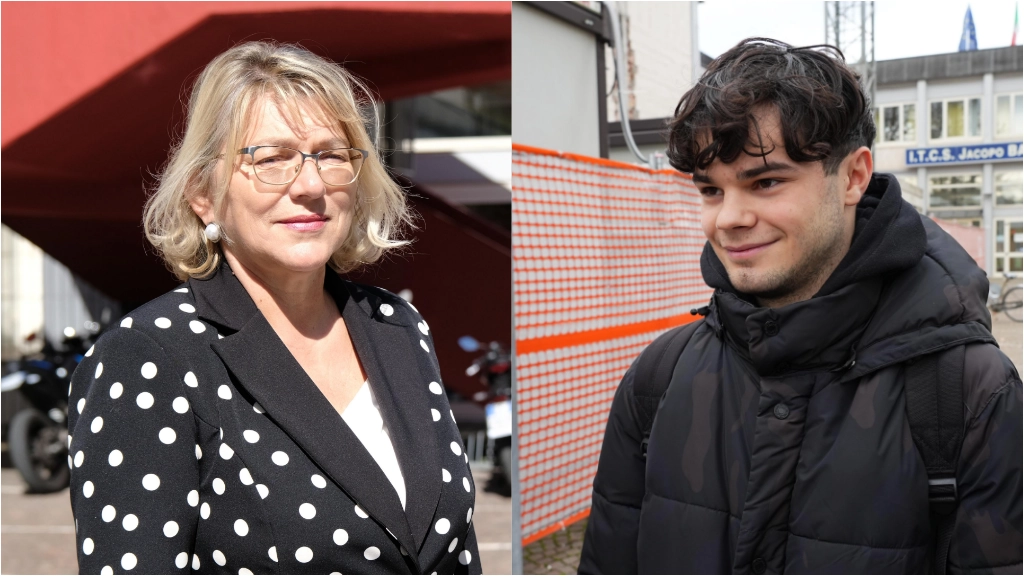 La preside del Barozzi, Lorella Marchesini e Damiano Cassanelli, lo studente sospeso  per 12 giorni dopo le dichiarazioni rilasciate alla stampa in occasione di uno sciopero