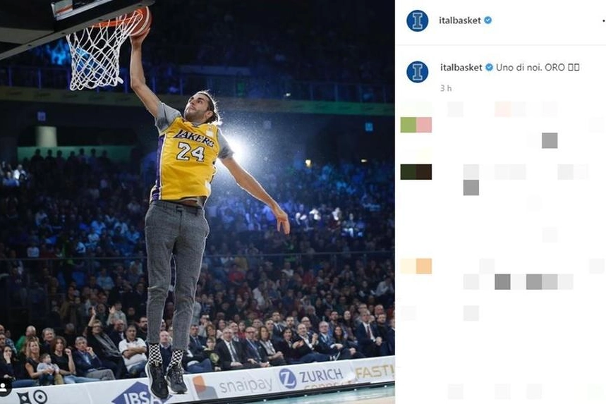 La foto condivisa dal profilo della Nazionale di basket italiana