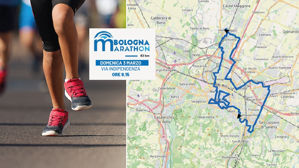 La mappa della maratona di Bologna