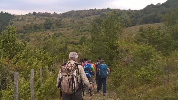 Escursionisti su un sentiero nell’Alto Savio