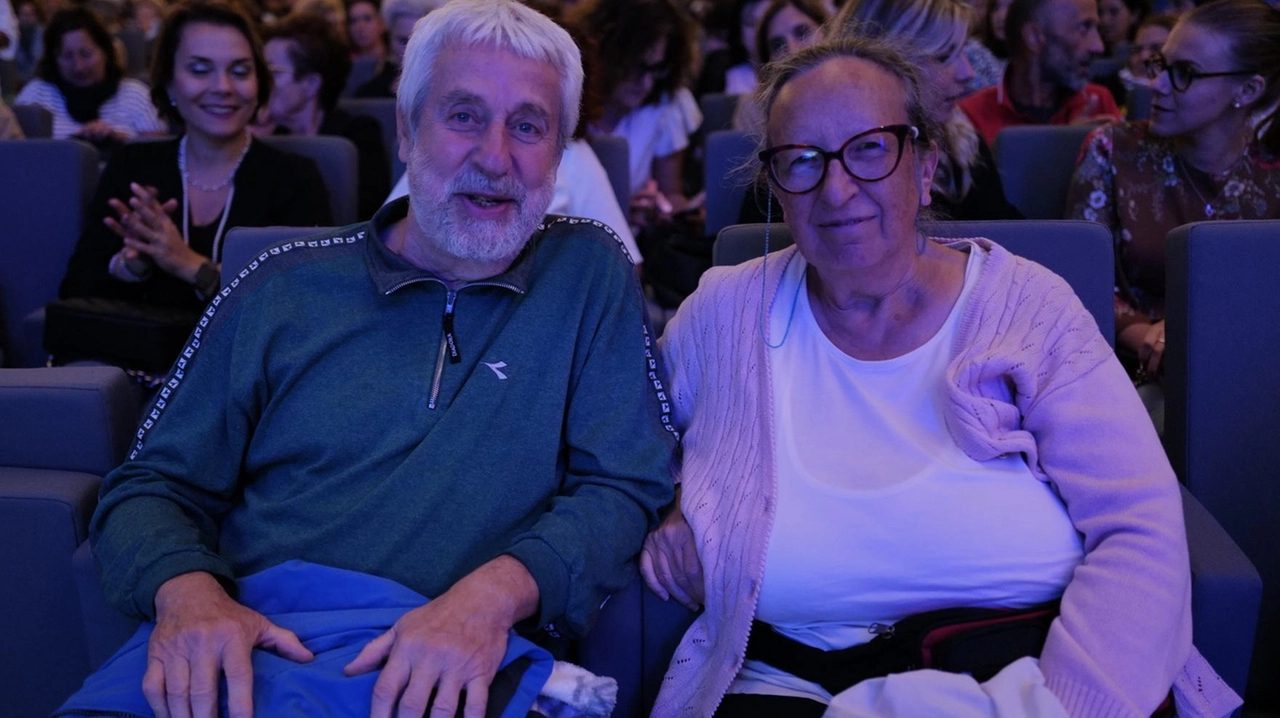 Patrizio Boccato e Carmela Moro, in platea l’altra sera da Enrico Galiano (Frasca)