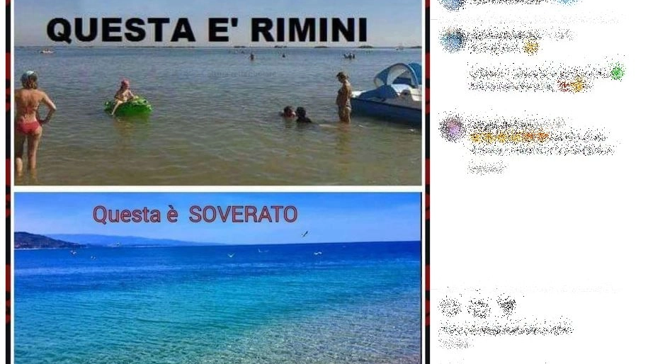 Un post contro la qualità del mare di Rimini