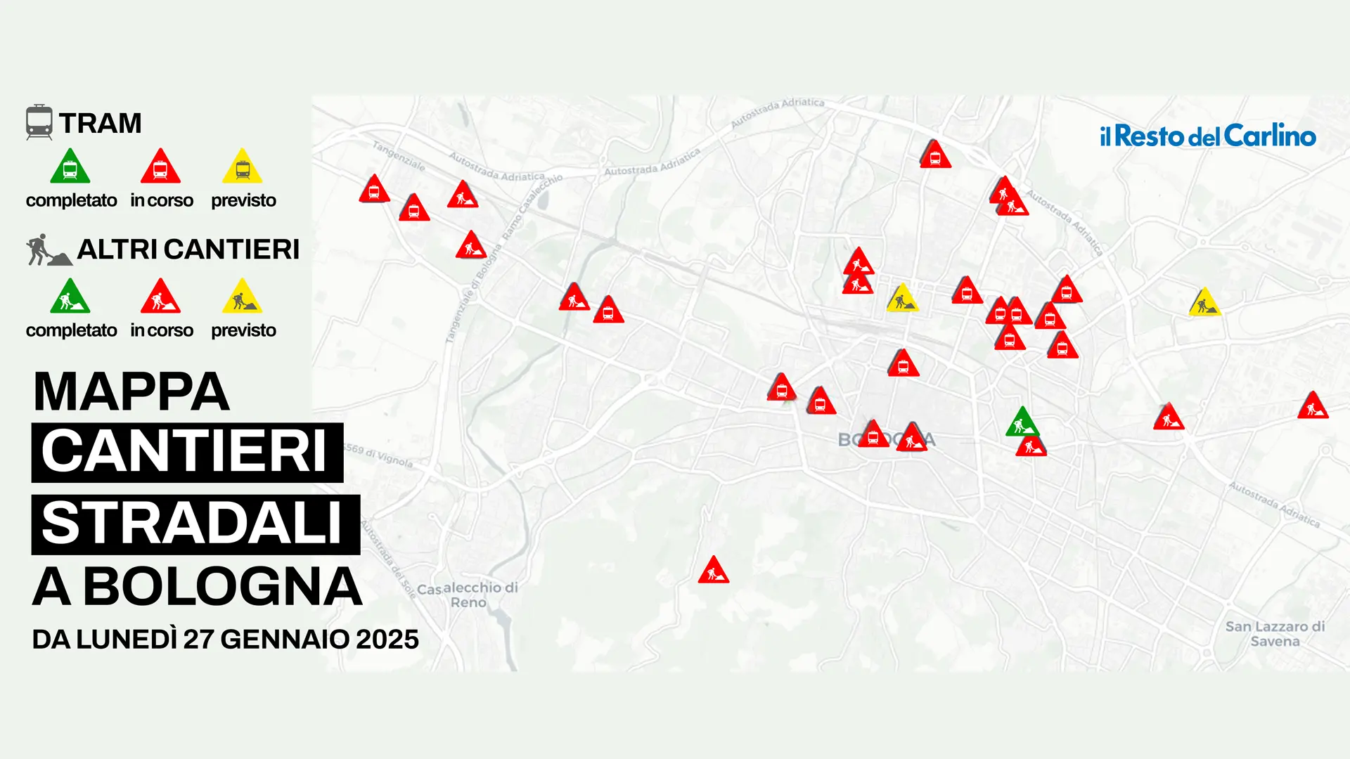 Cantieri a Bologna: i lavori stradali da lunedì 27 gennaio