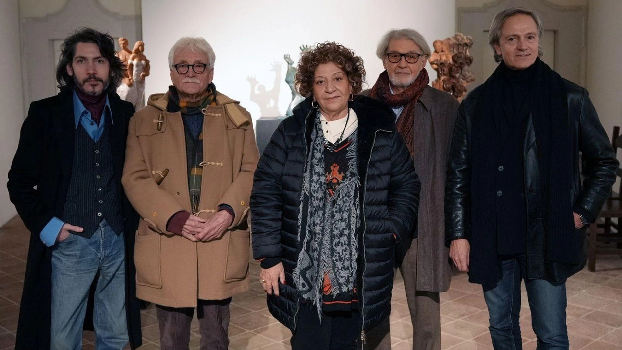 Da sinistra Alberto Gross, Gianni Guidi, Marilena Spataro, Sergio Monari e Idilio Galeotti, presidente di Ics Factory Art