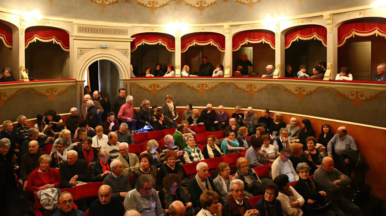 Il teatro Petrella durante una rappresentazione